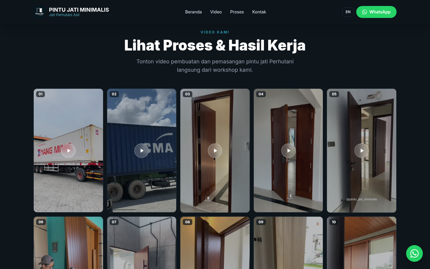 Pintu Jati Minimalis video and 3D design process section